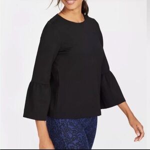 J McLaughlin Keaton Bell Sleeve Long Sleeve Blouse Black Size XS
